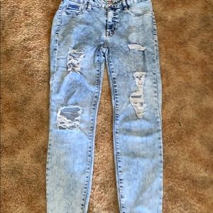 Acid wash jeggings